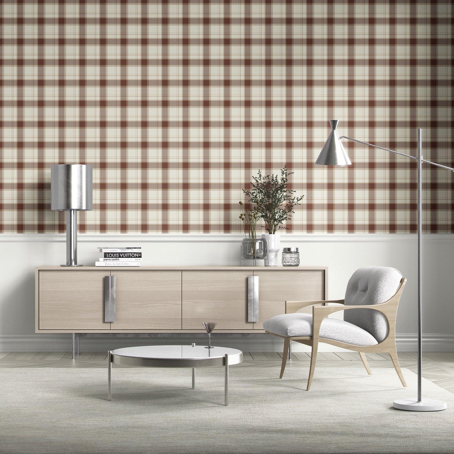 Hawthorne Plaid Wallpaper - Chestnut Glen