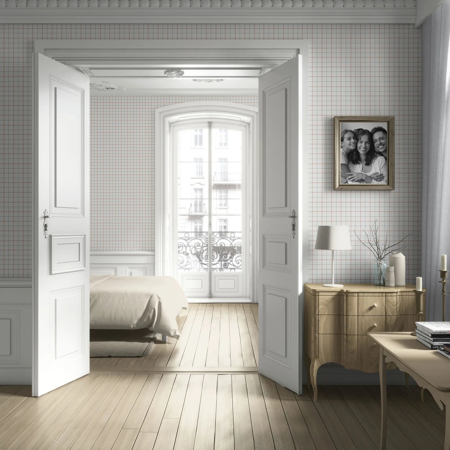 Ashford Ledger Wallpaper - Blush Tally