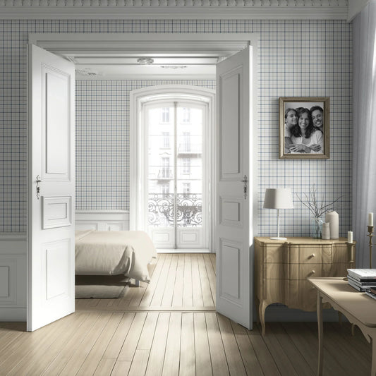 Ashford Ledger Wallpaper - Blue Registry