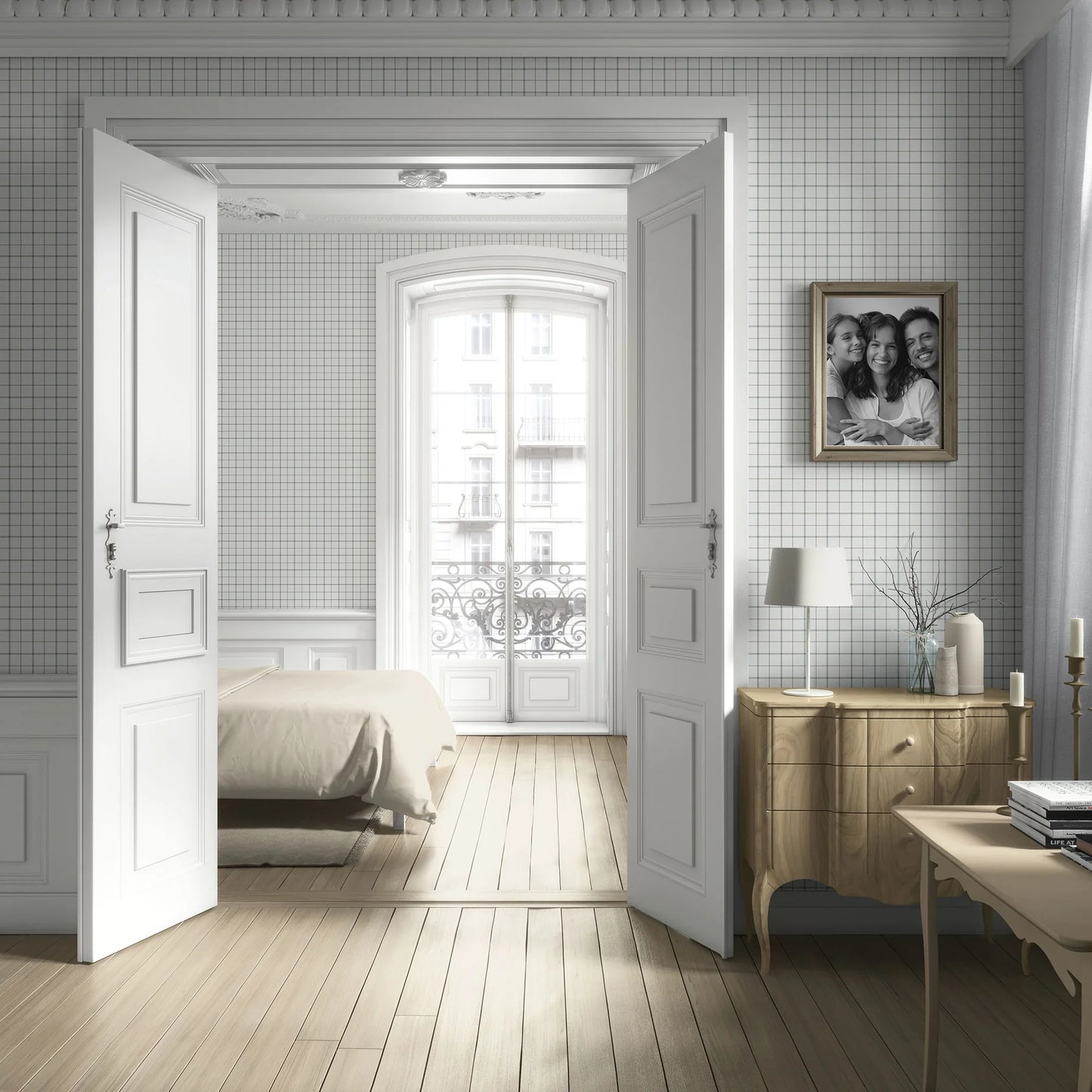 Ashford Ledger Wallpaper - Sage Record