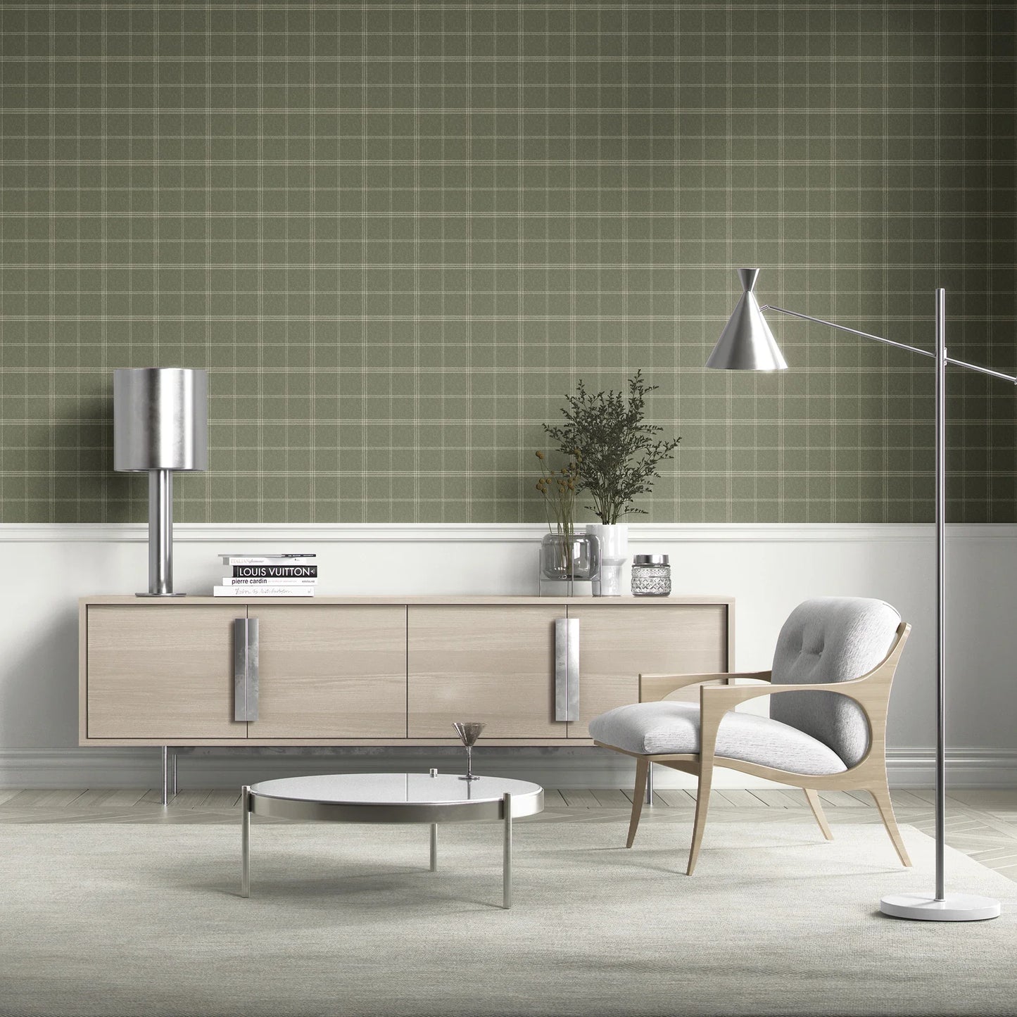 Wycliffe Register Wallpaper - Archive Moss