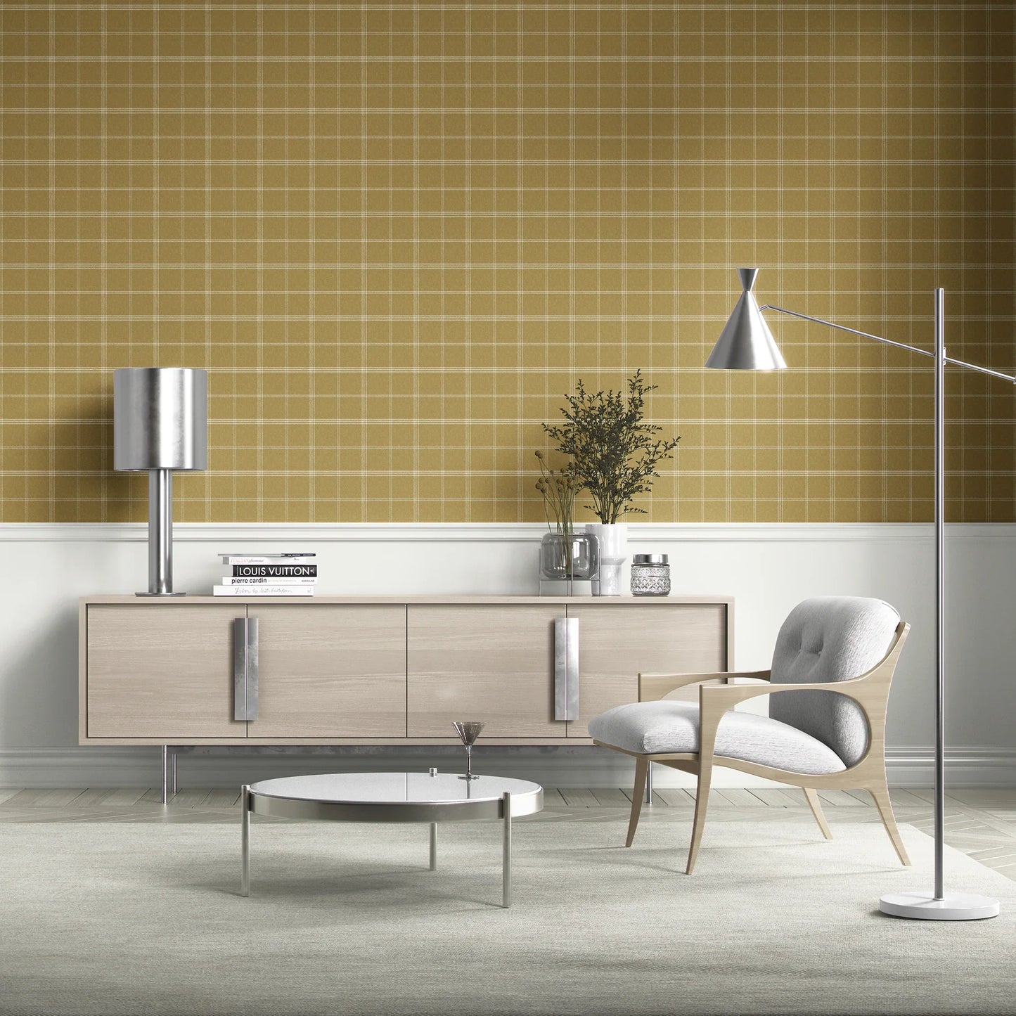 Wycliffe Register Wallpaper - Aged Ochre