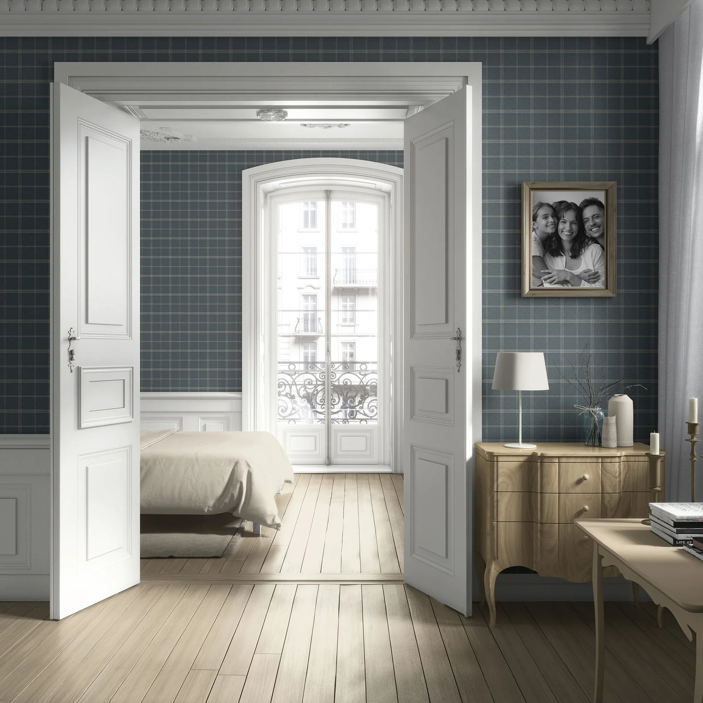 Wycliffe Register Wallpaper - Blue Ash