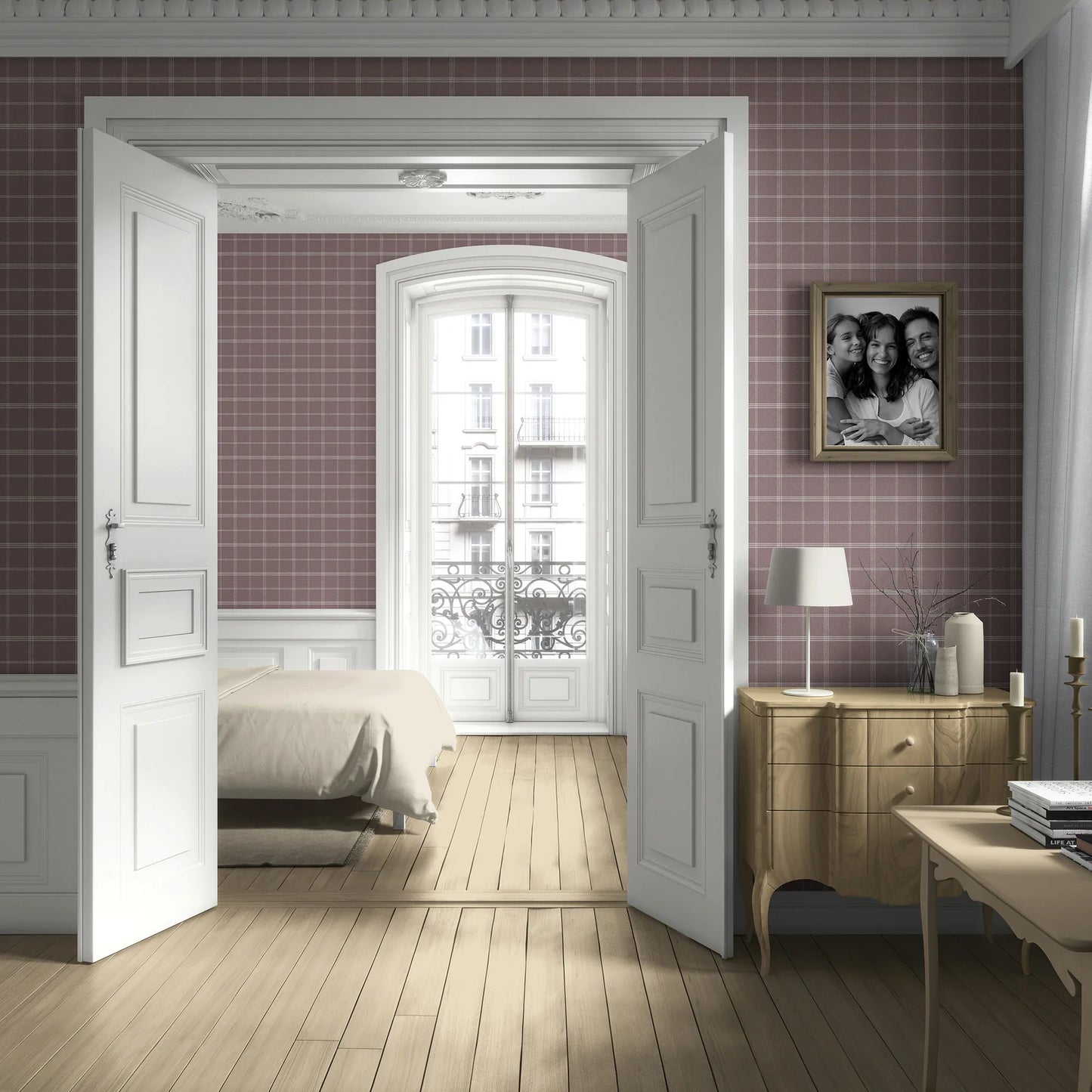 Wycliffe Register Wallpaper - Dusty Mauve