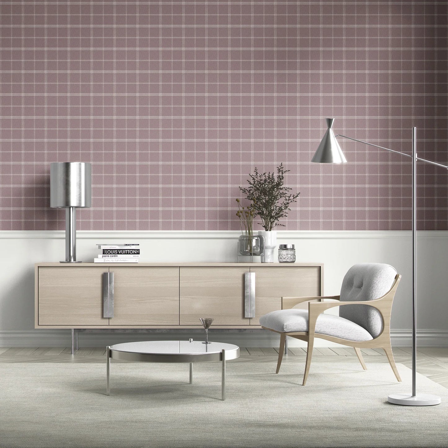 Wycliffe Register Wallpaper - Dusty Mauve