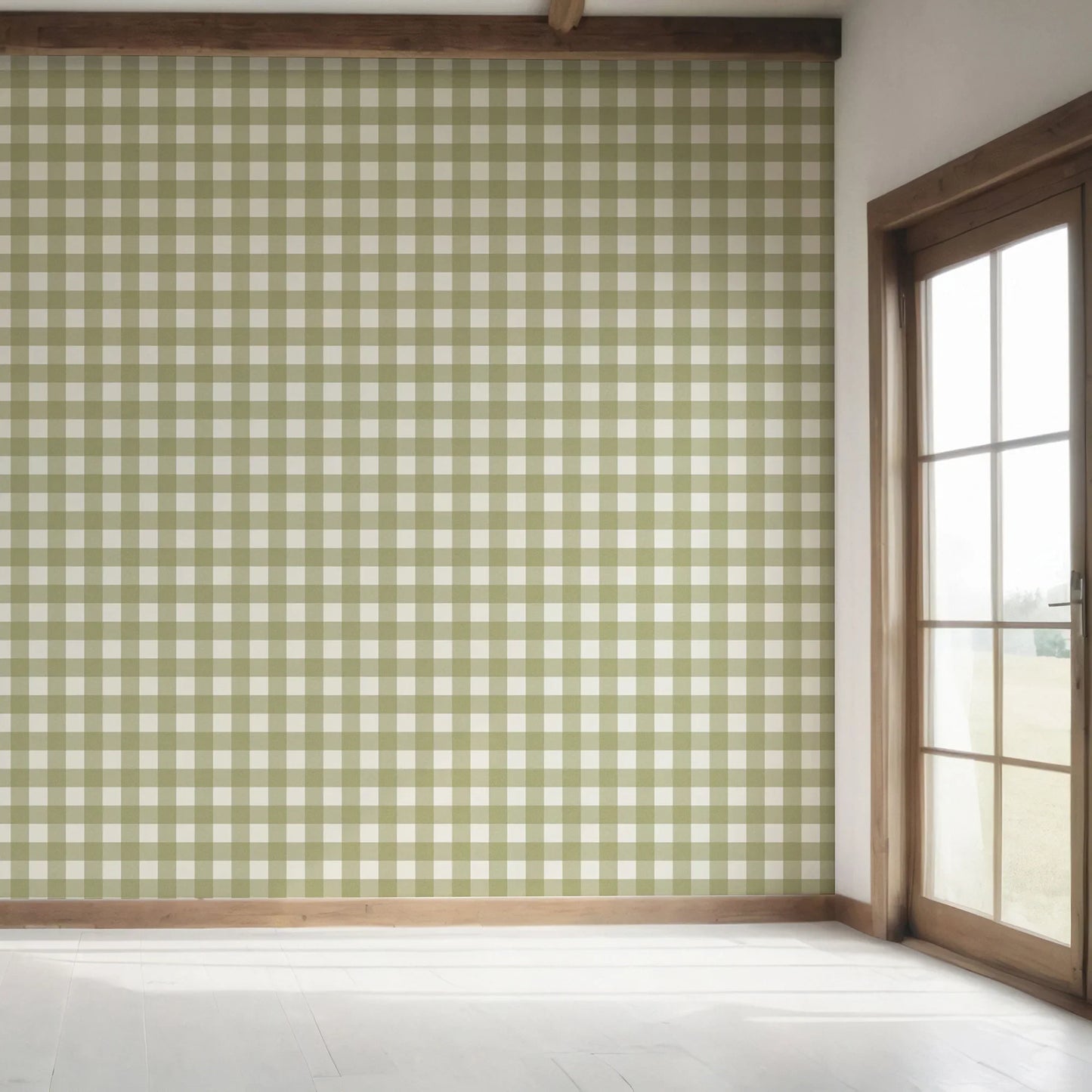 Bramwell Gingham Wallpaper - Spring Pasture