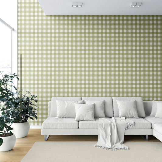 Bramwell Gingham Wallpaper - Spring Pasture