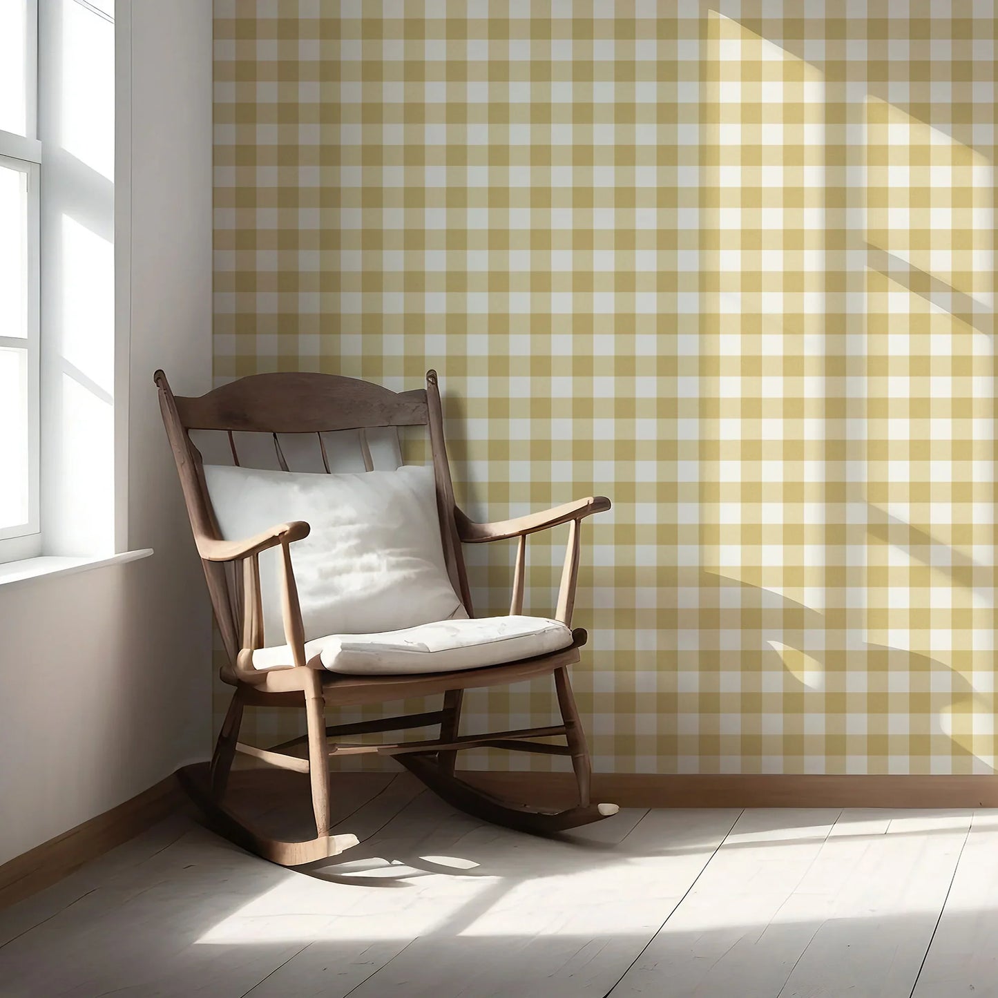 Bramwell Gingham Wallpaper - Butterfield Cream