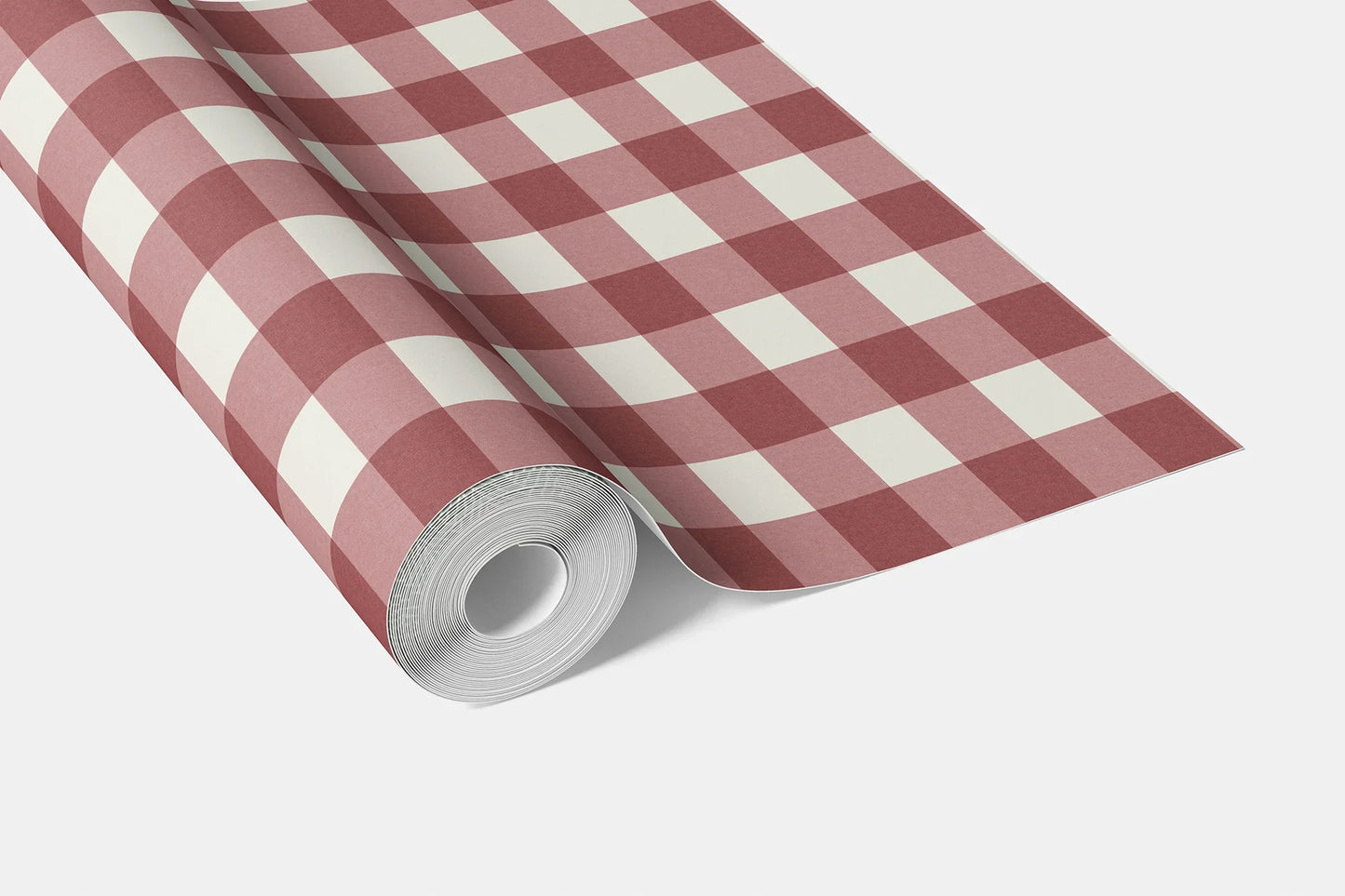 Bramwell Gingham Wallpaper - Rosewood Clay