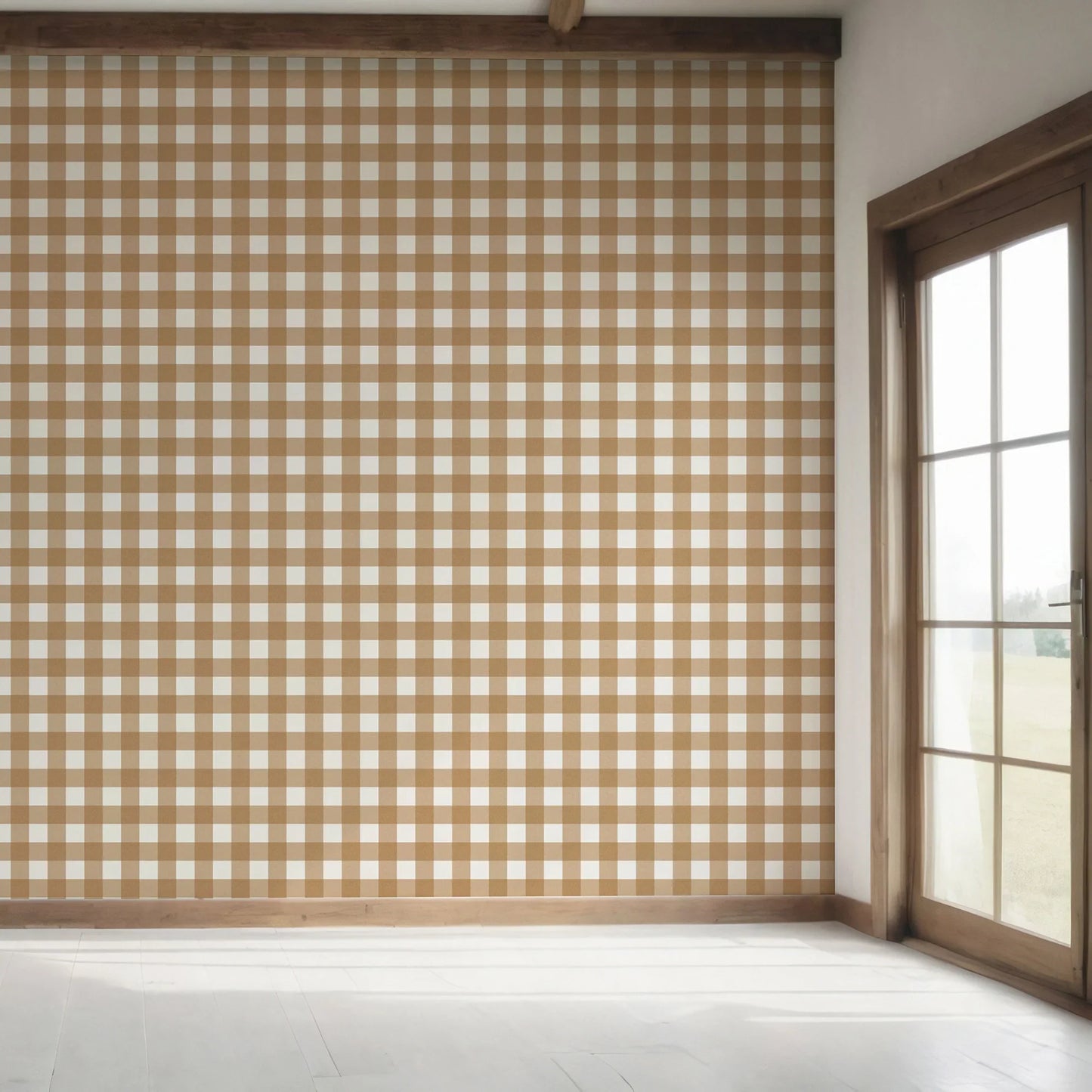 Bramwell Gingham Wallpaper - Terracotta Dusk
