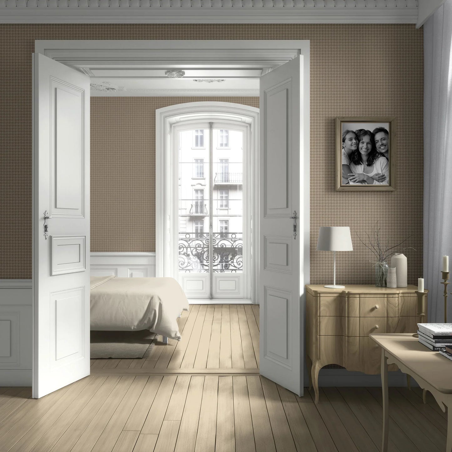 Cavendish Weave Wallpaper - Natural Linen