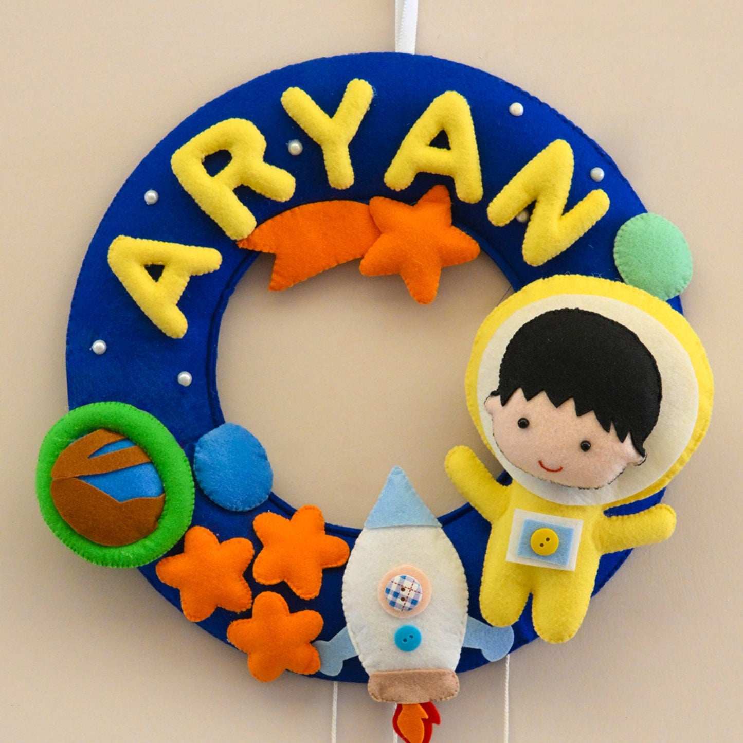 Star Voyager Felt Name Plate for Children