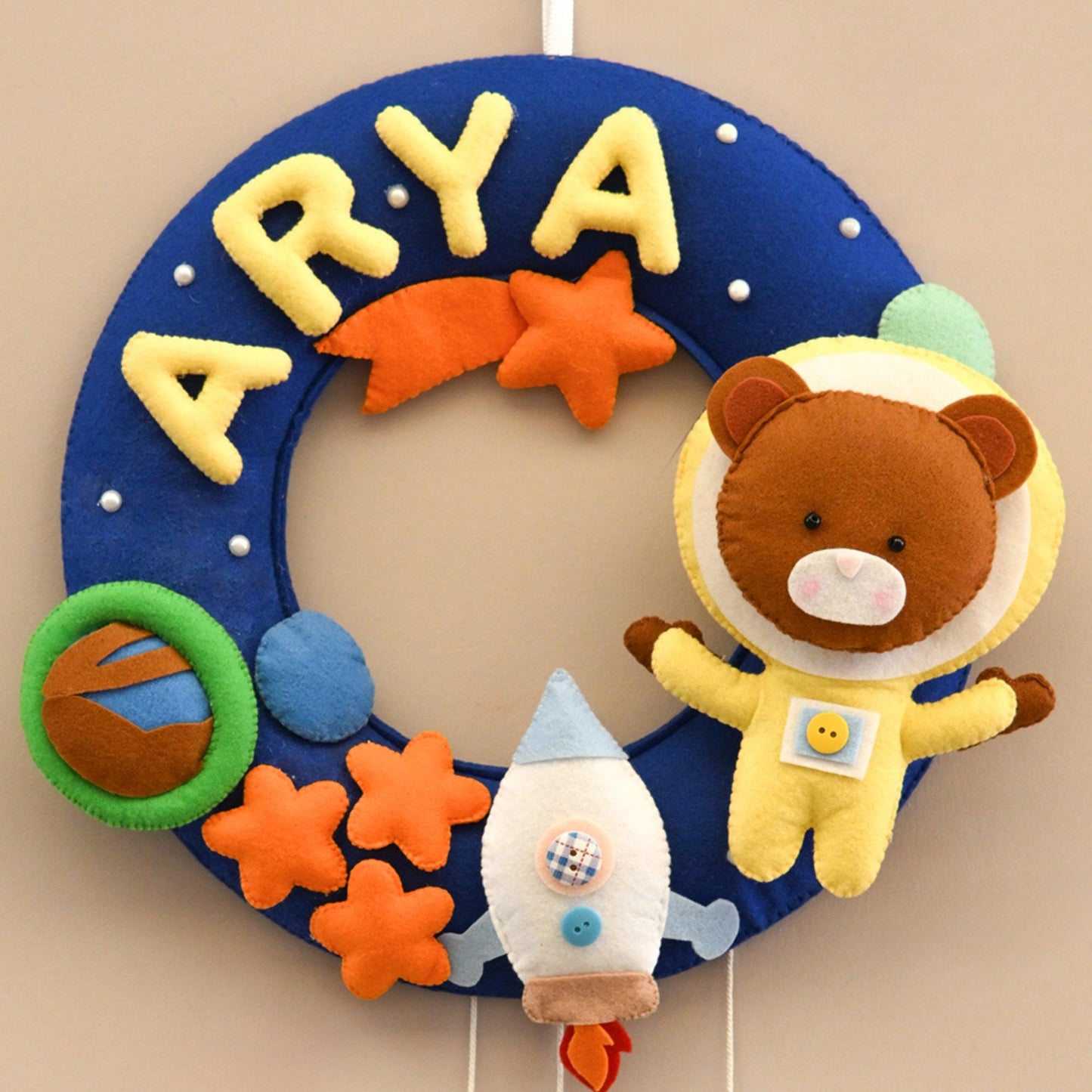 Star Voyager Felt Name Plate for Children