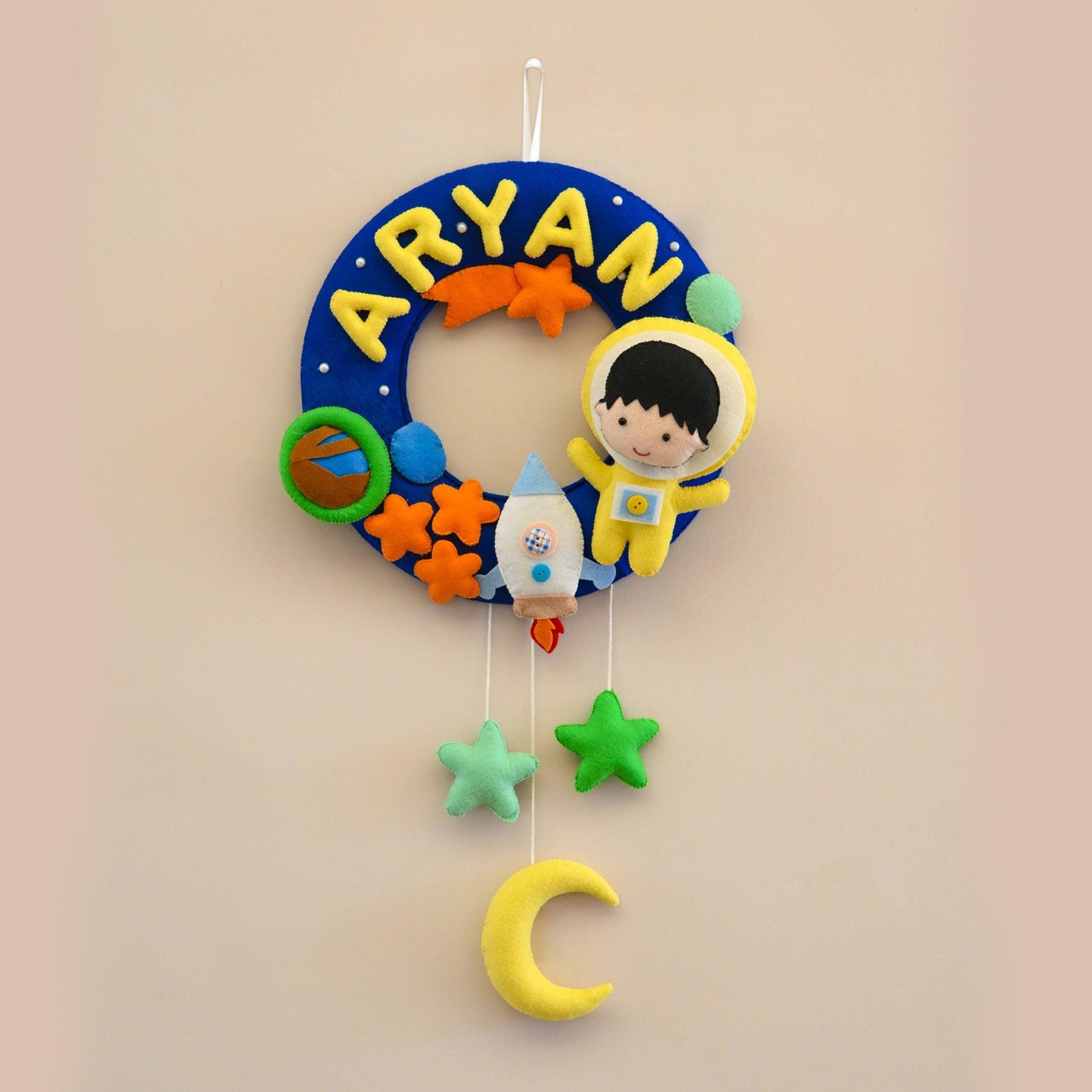 Star Voyager Felt Name Plate for Children