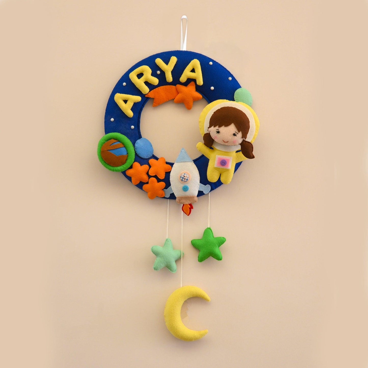 Star Voyager Felt Name Plate for Children