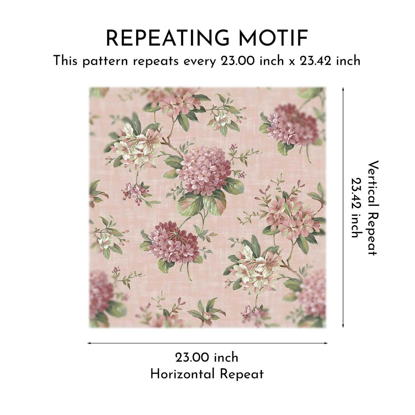 Hydrangea Hill Wallpaper - Dusty Rose