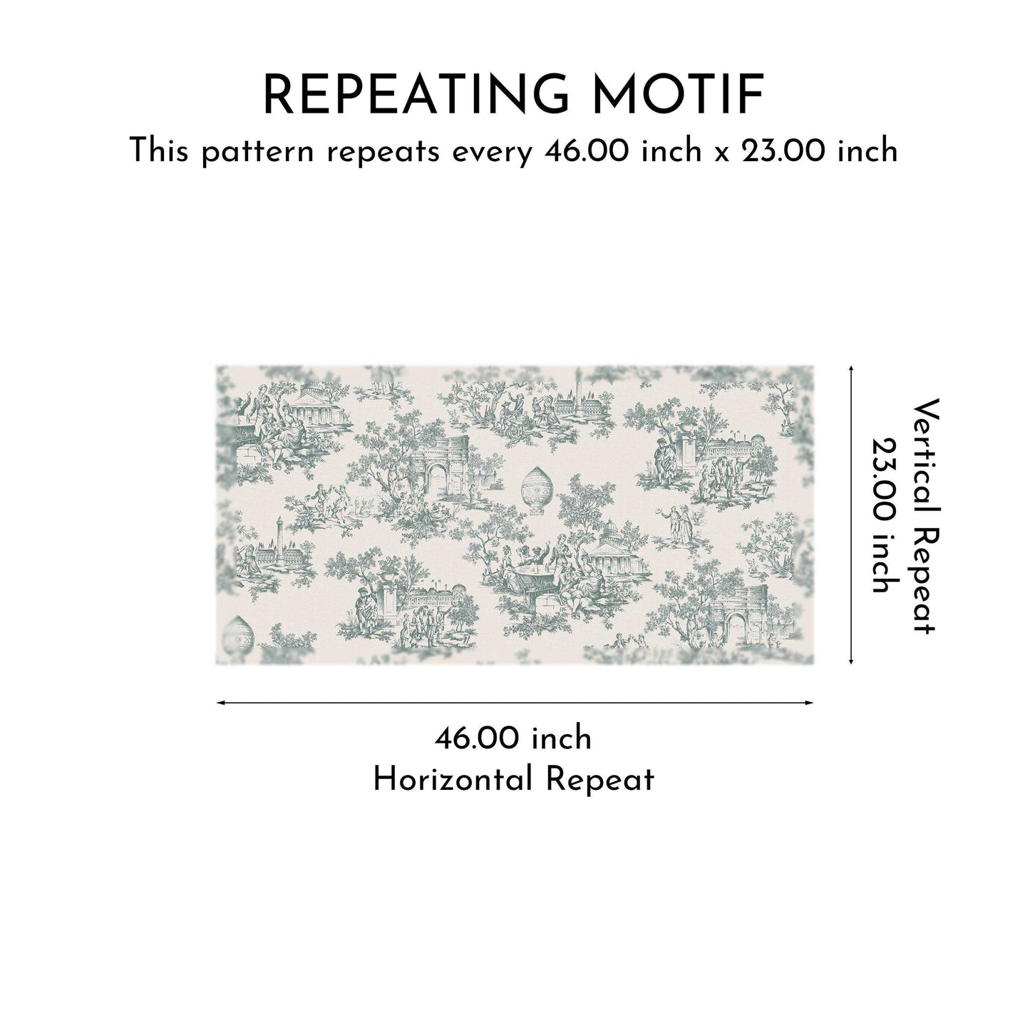 Château Toile Wallpaper - Sage Etching