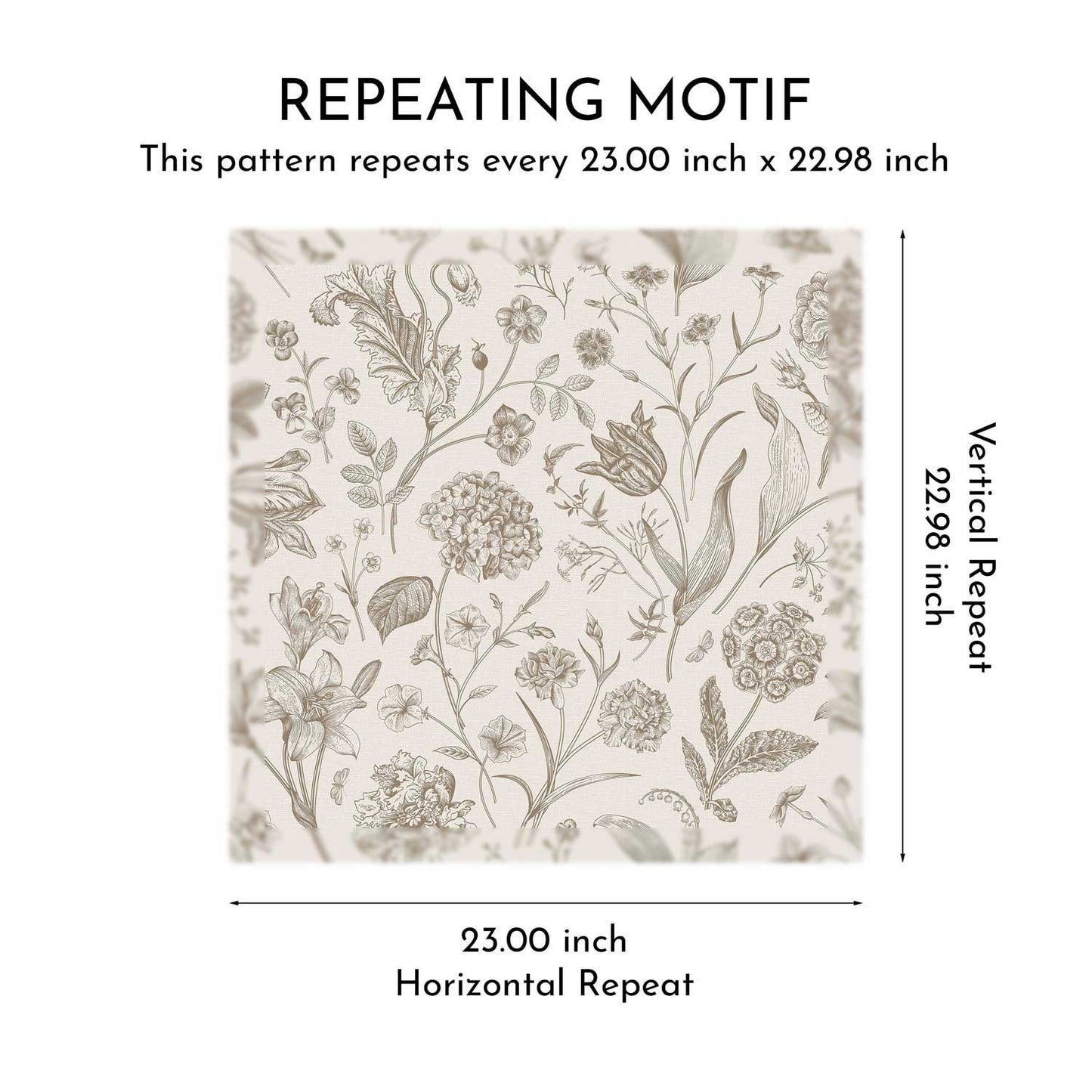 Garden Anthology Wallpaper - Sepia Meadow