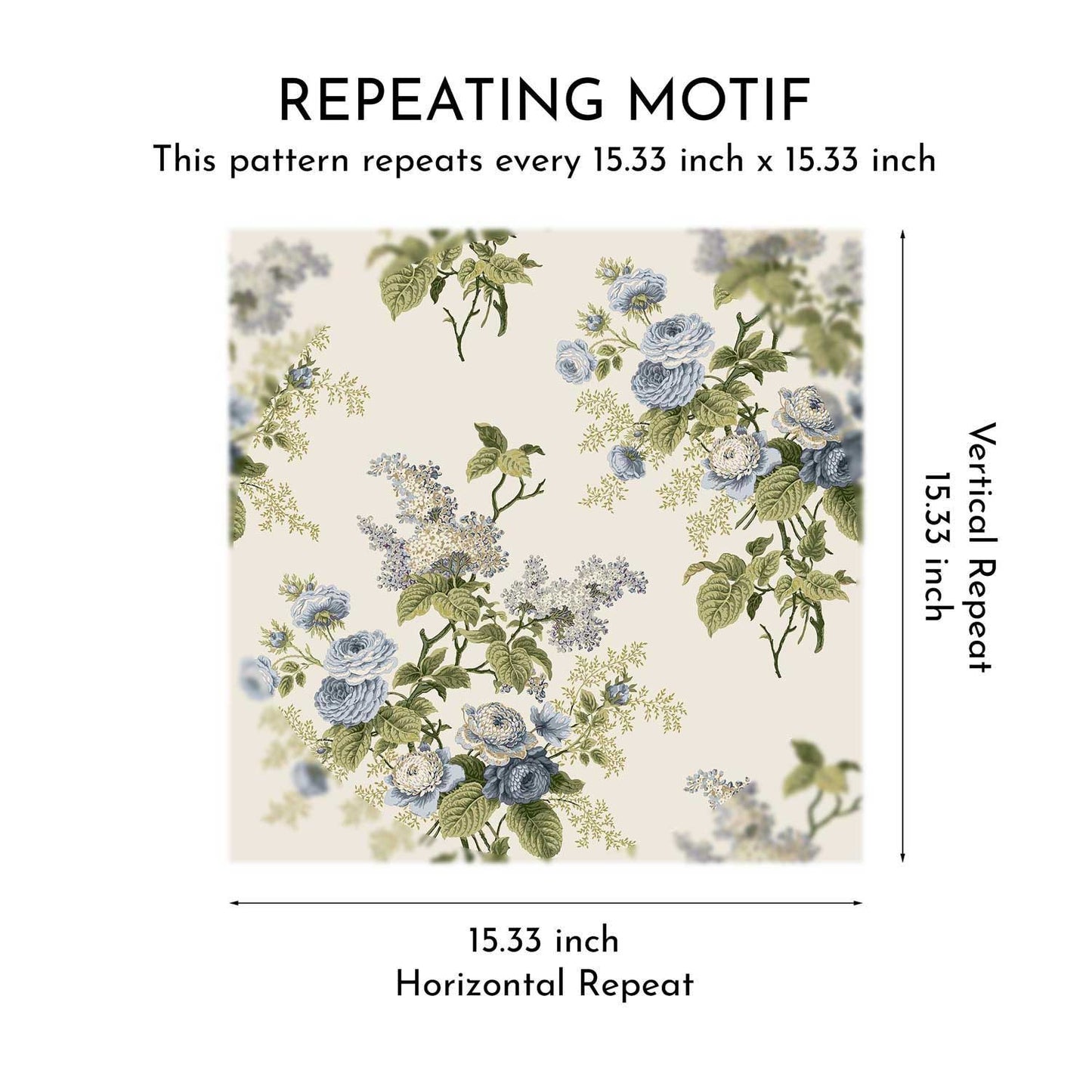 Chatsworth Charm Wallpaper - Blue Manor Bloom