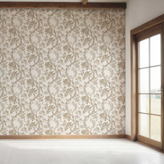 Willowbourne Wallpaper - Sepia Elegance