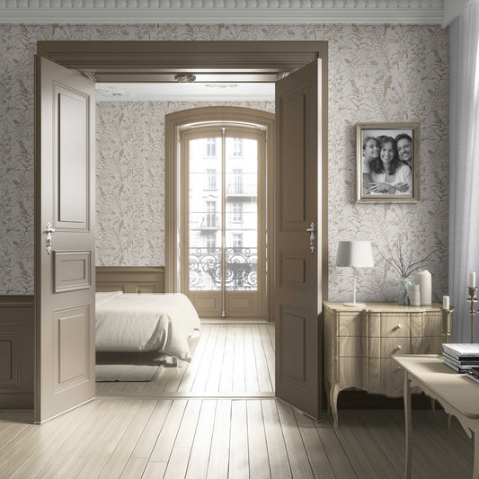 Botanica Aviary Wallpaper - Woodland Taupe