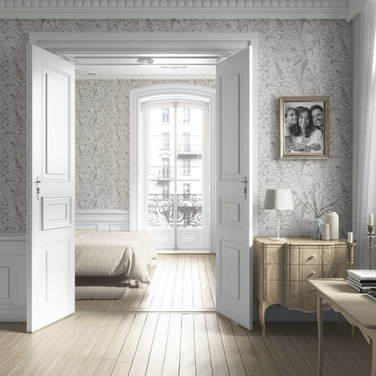 Botanica Aviary Wallpaper - Ash Grey