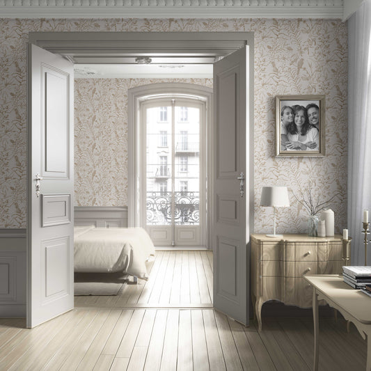 Botanica Aviary Wallpaper - Rustic Beige