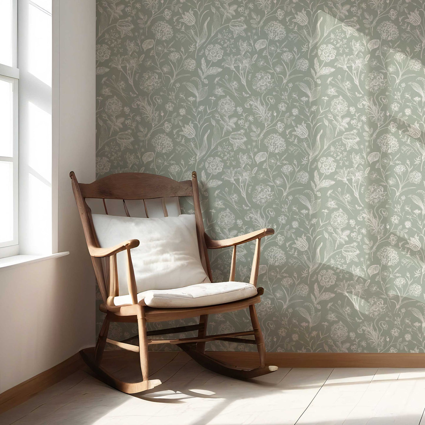 Garden Anthology Wallpaper - Misty Sage