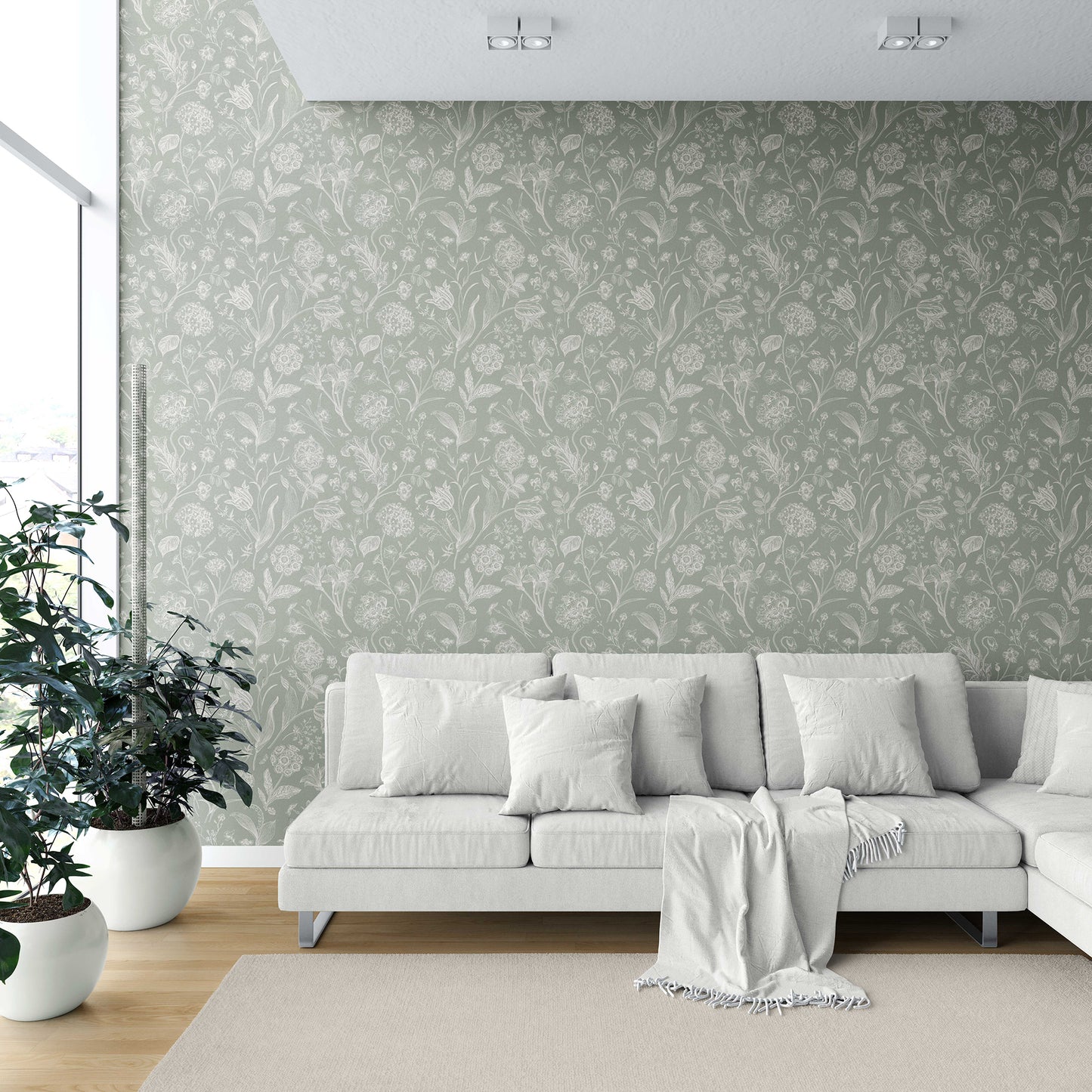 Garden Anthology Wallpaper - Misty Sage