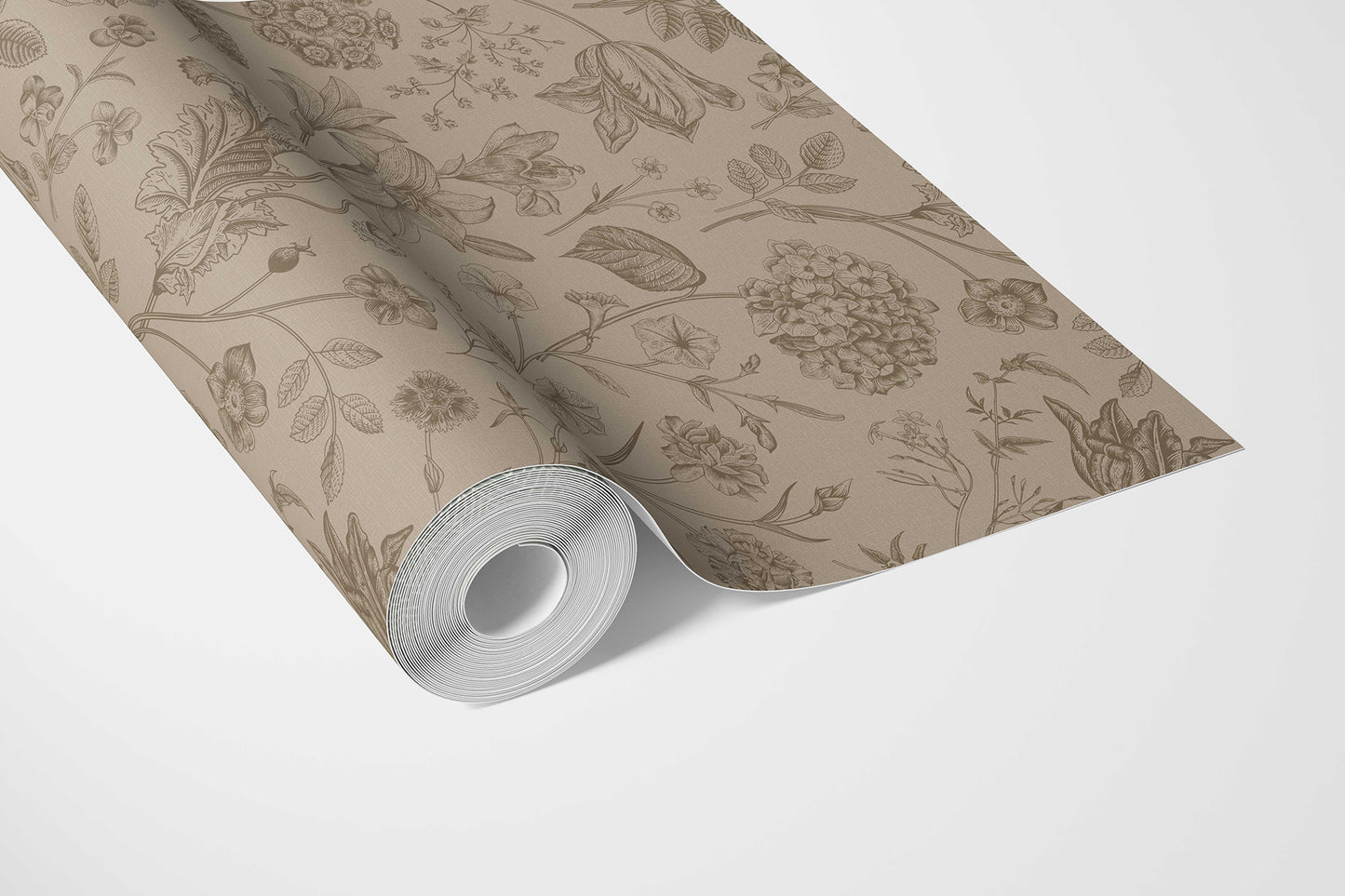 Garden Anthology Wallpaper - Mocha Sketch