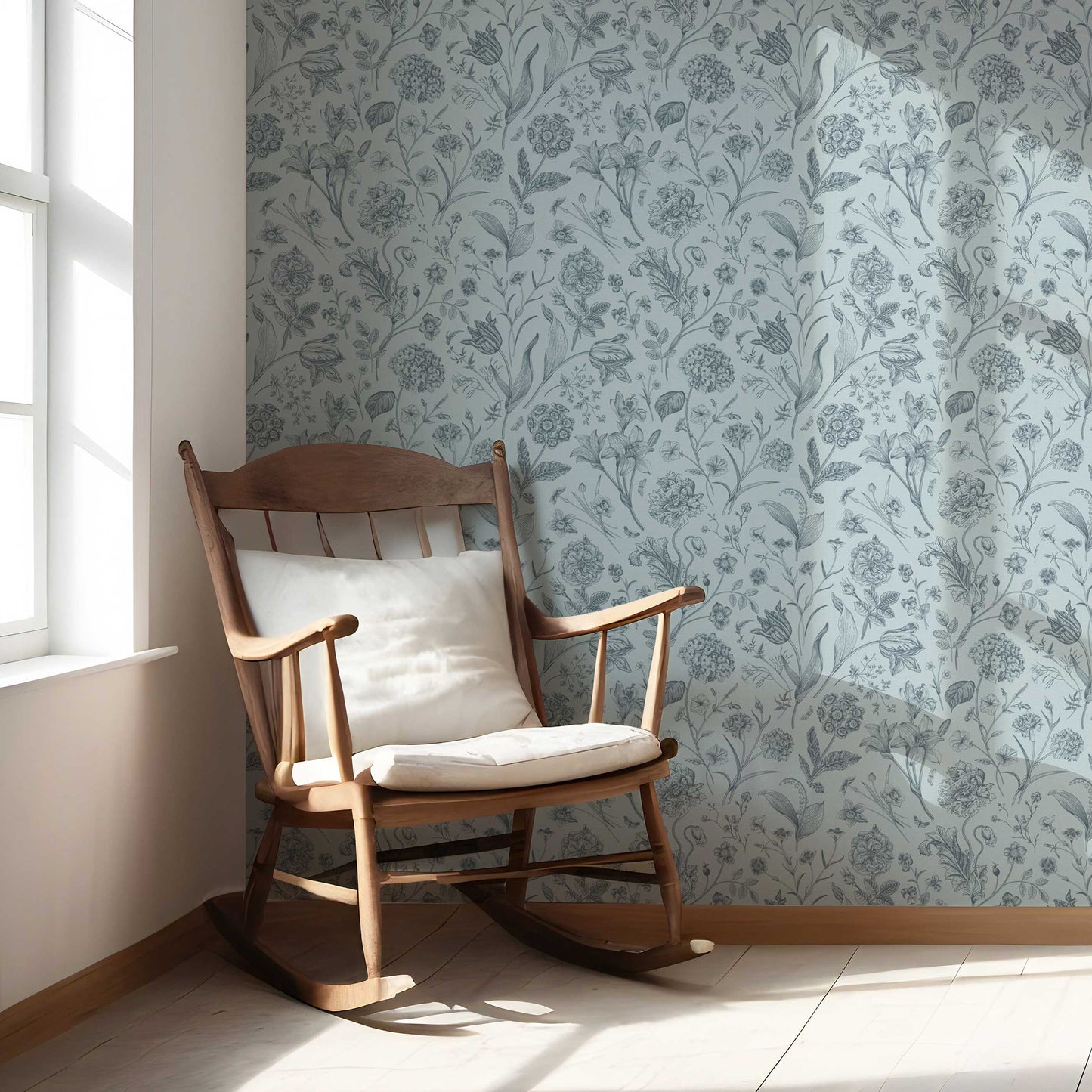 Garden Anthology Wallpaper - Slate Blue