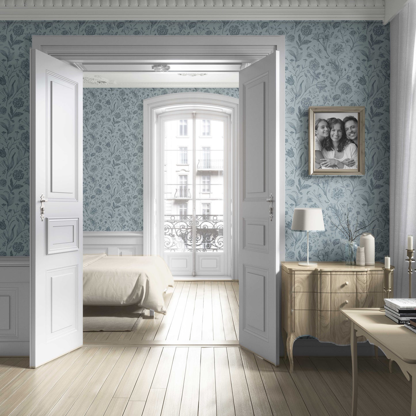 Garden Anthology Wallpaper - Slate Blue