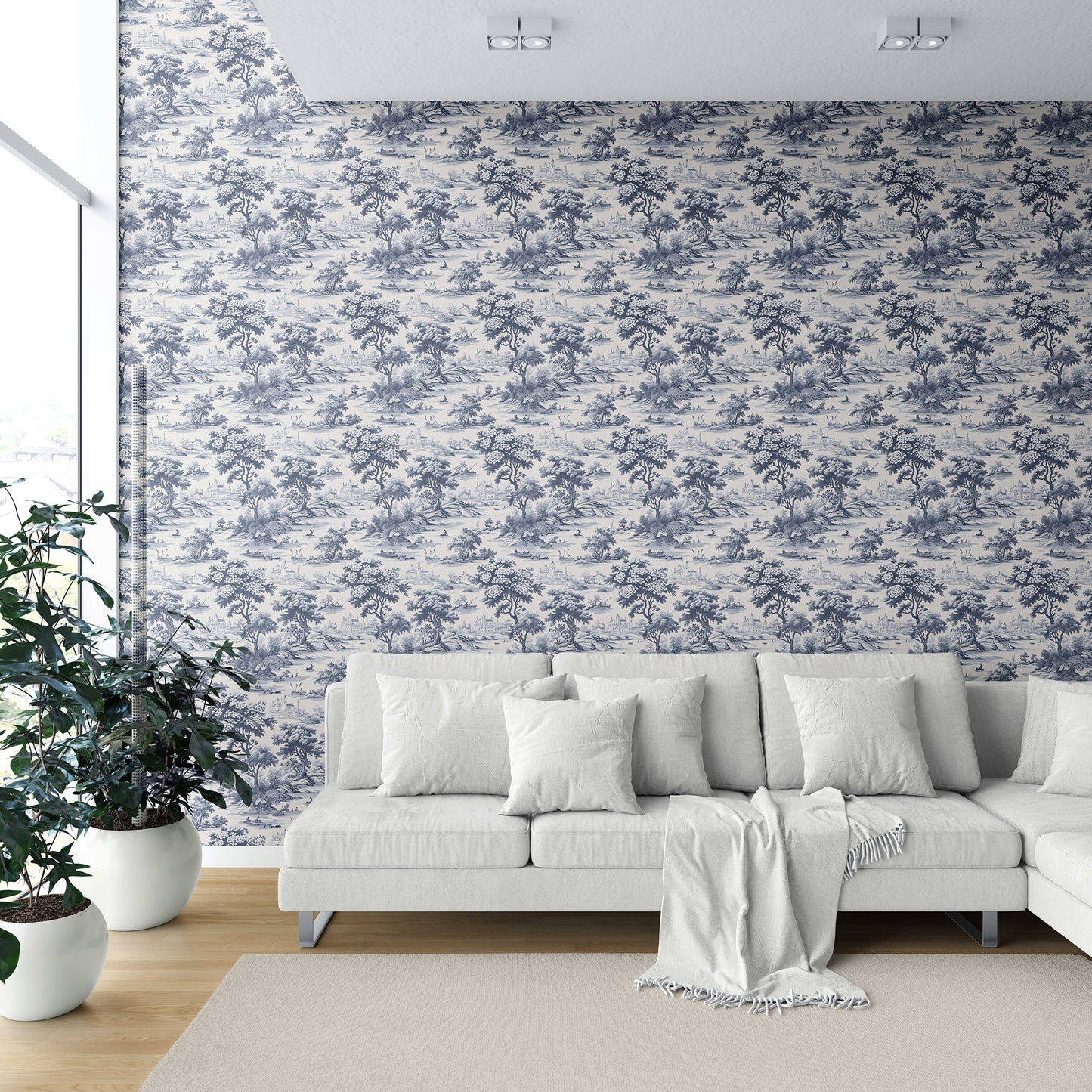 Pastoral Elegy Wallpaper - Indigo Sketch