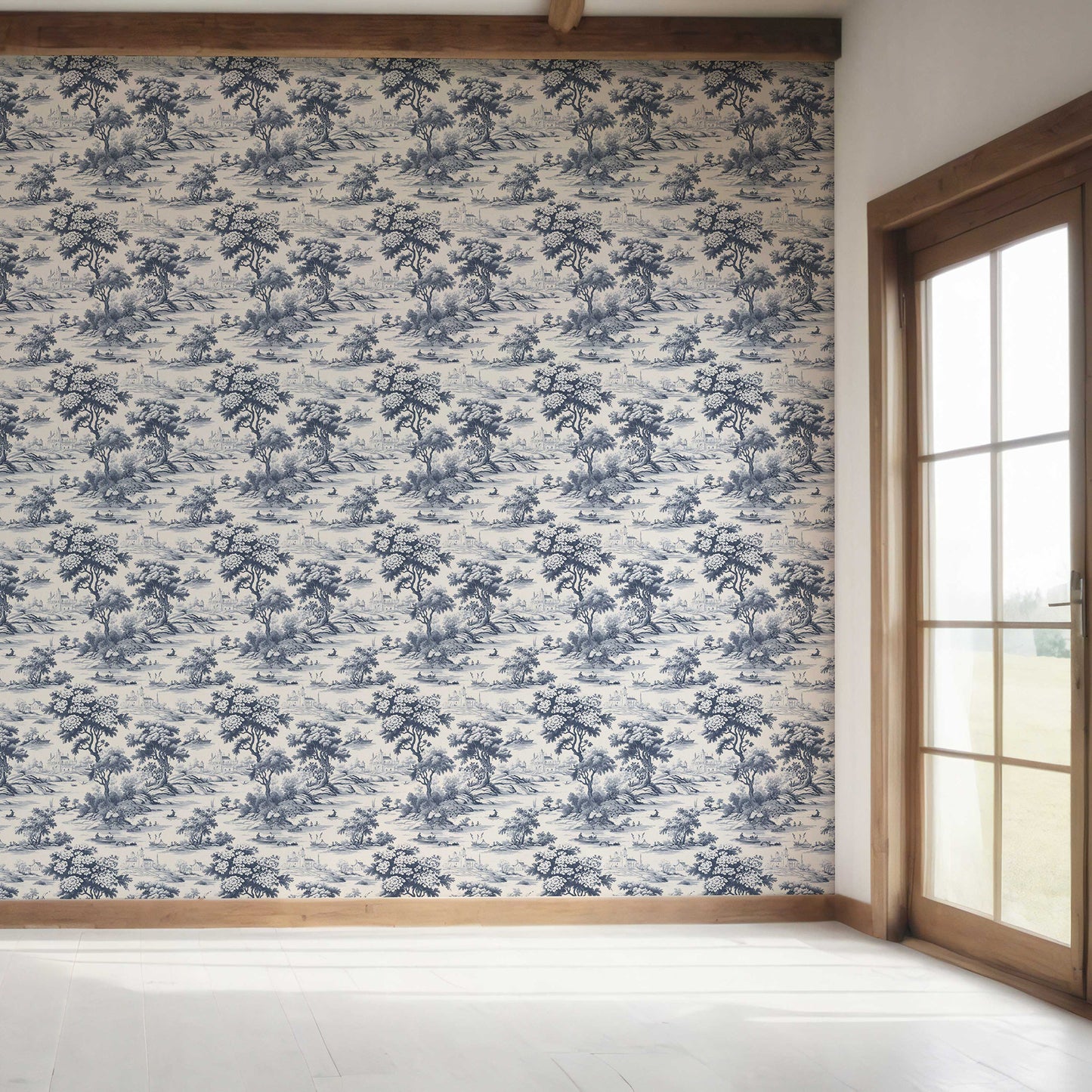 Pastoral Elegy Wallpaper - Indigo Sketch