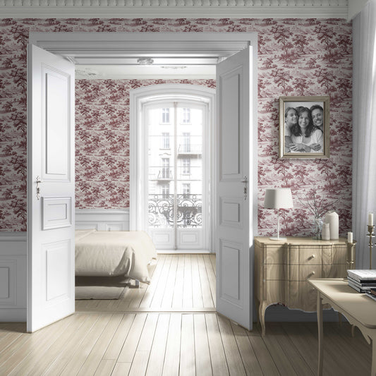 Pastoral Elegy Wallpaper - Maroon Reverie