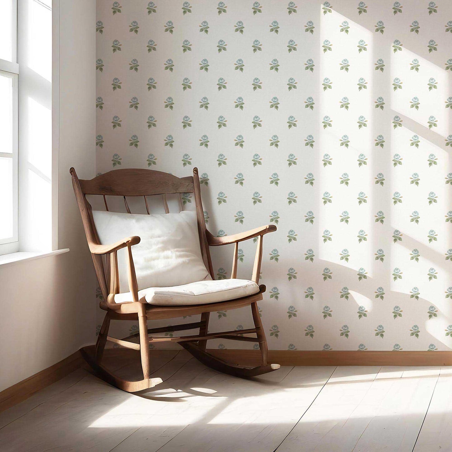 Rosewood Sprig Wallpaper - Porcelain Blue