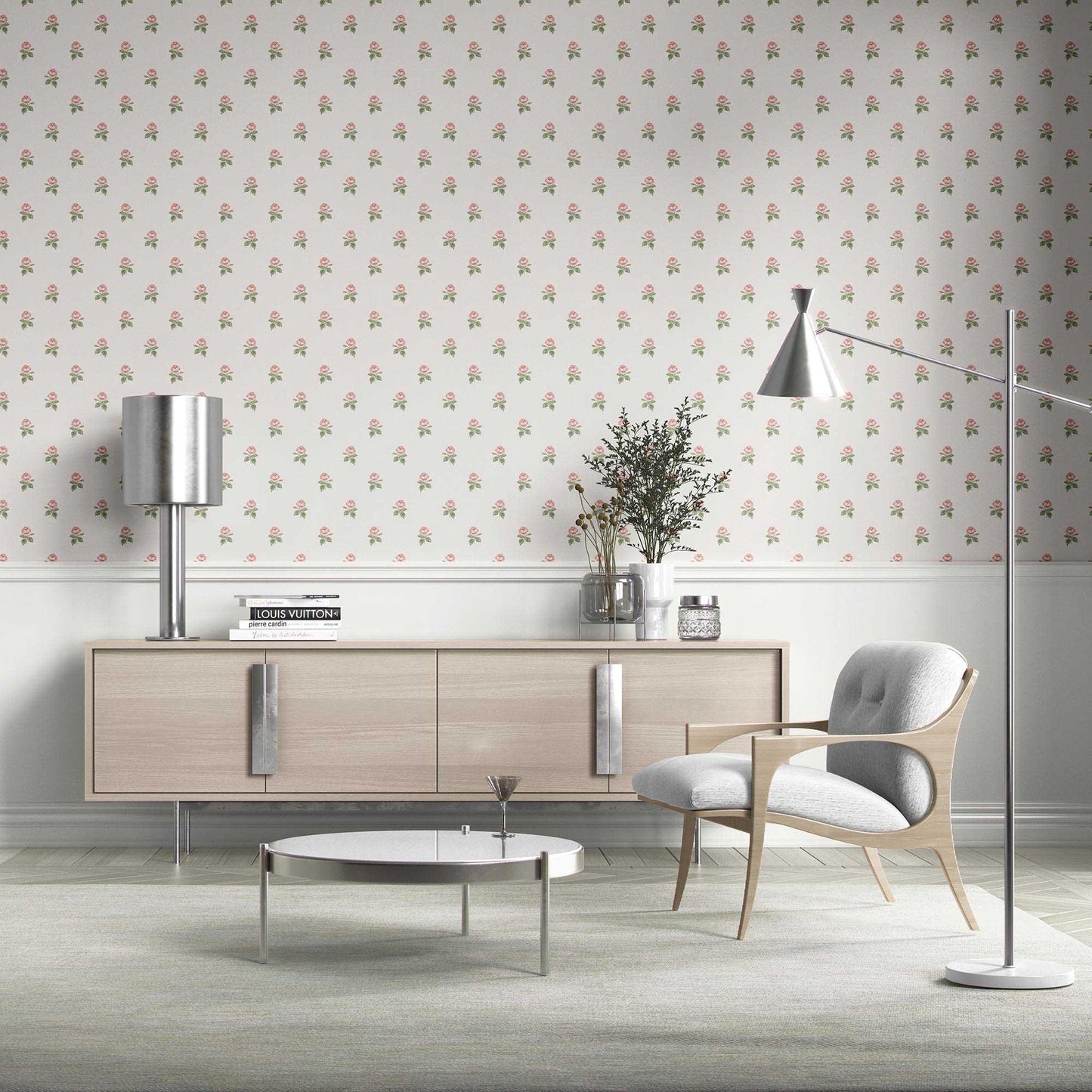 Rosewood Sprig Wallpaper - Blush Petal