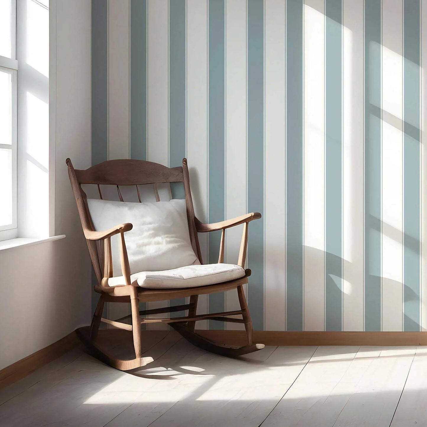 Kensington Stripe Wallpaper - Harbour Mist