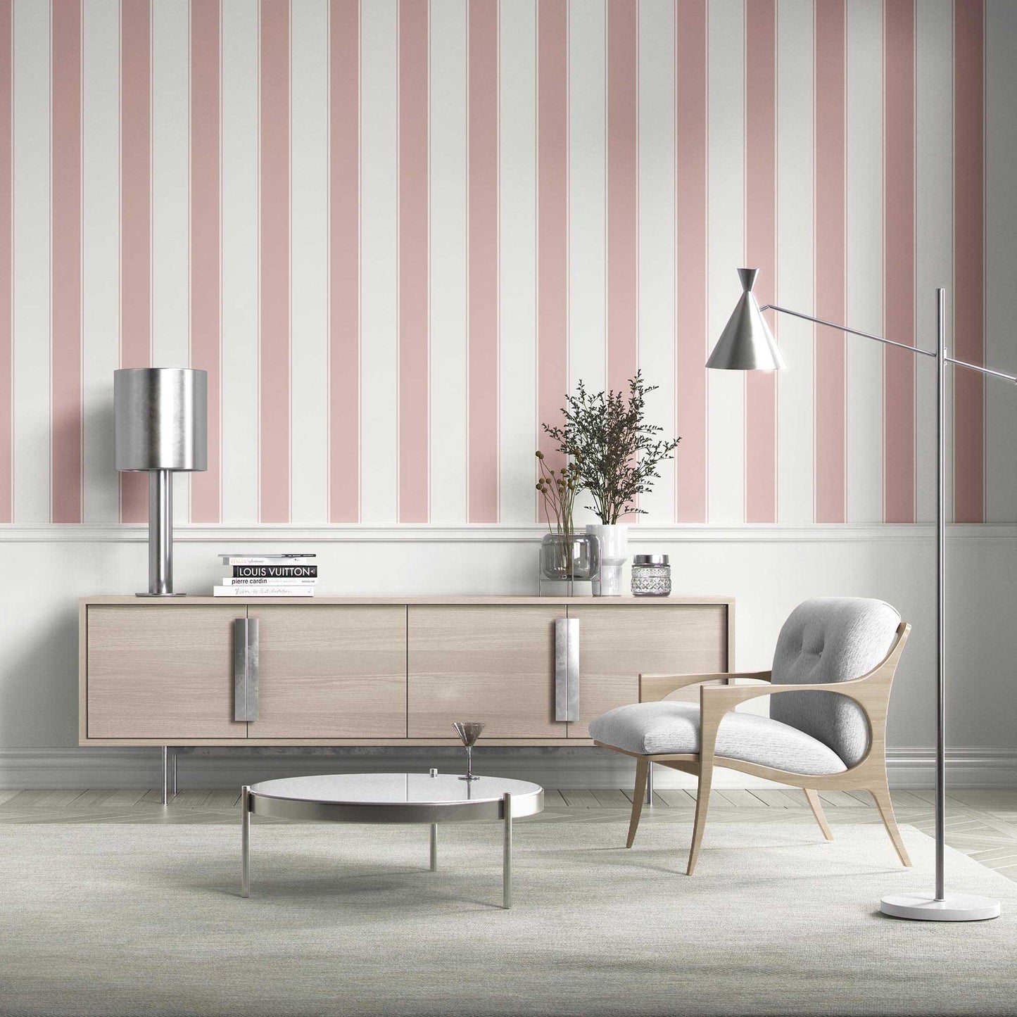 Kensington Stripe Wallpaper - Blush Parlour