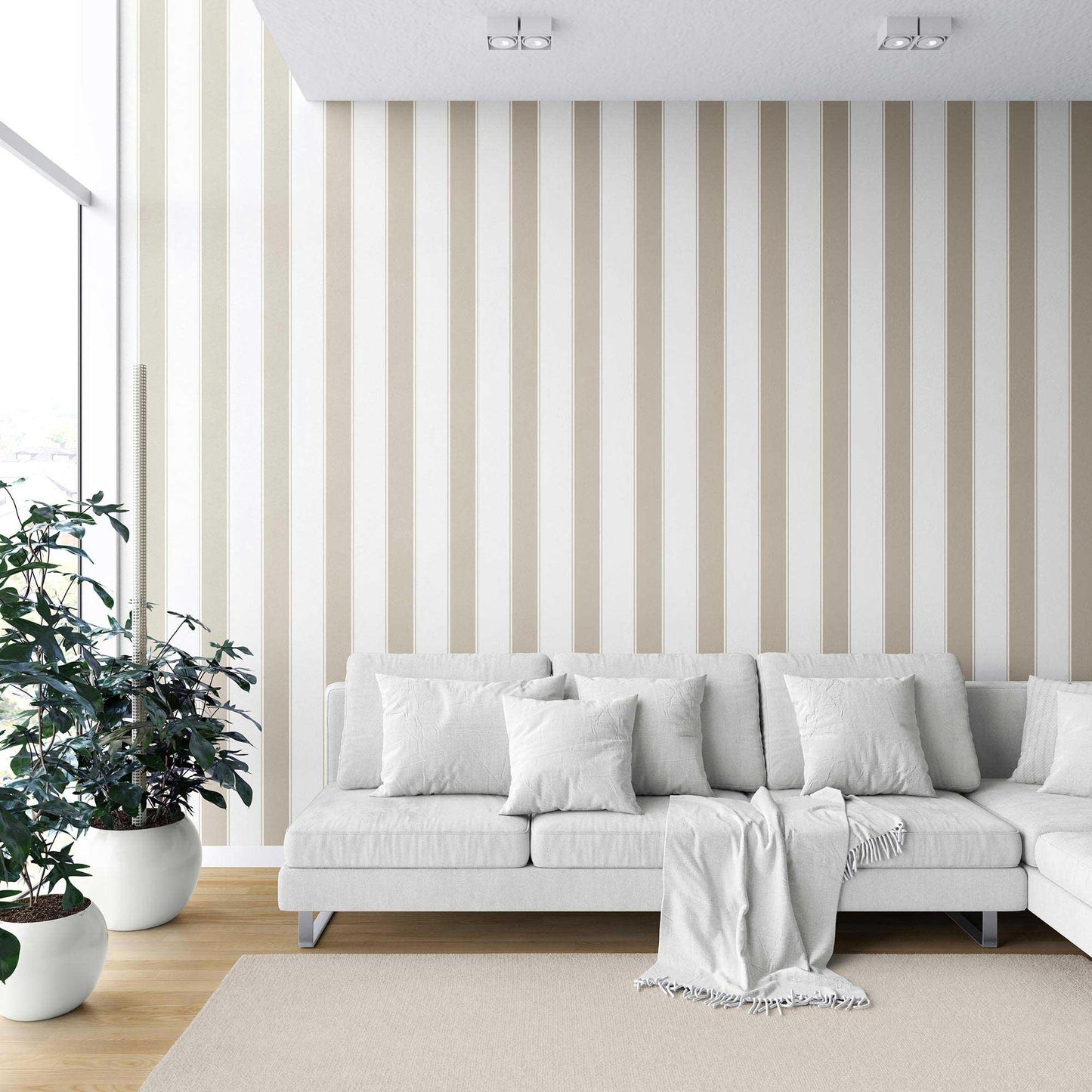 Kensington Stripe Wallpaper - Manor Taupe