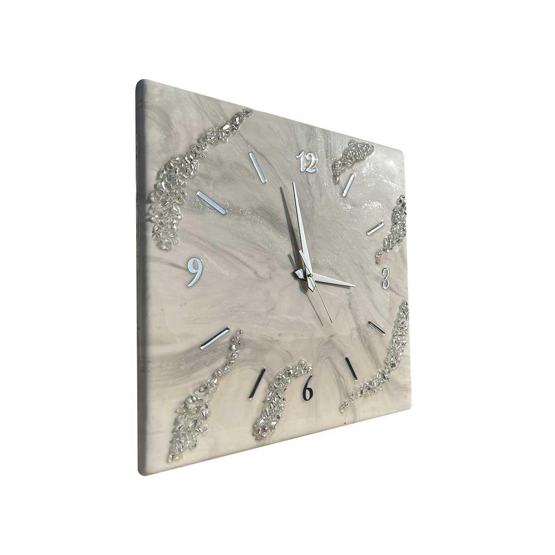 Silver Mist Resin Wall Clock