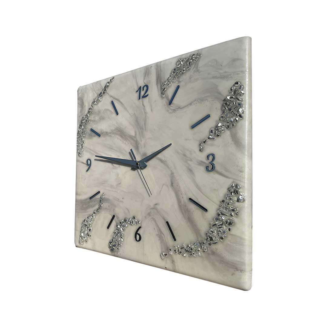 Silver Mist Resin Wall Clock