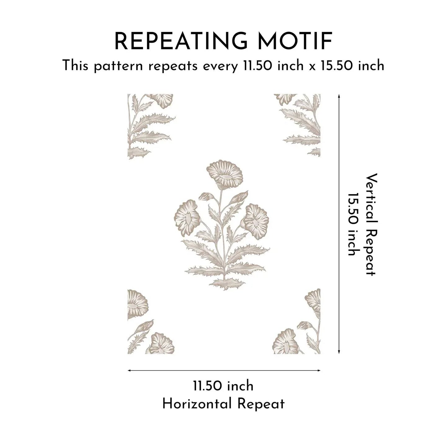 Mehrangarh Bloom Wallpaper - Driftwood Taupe