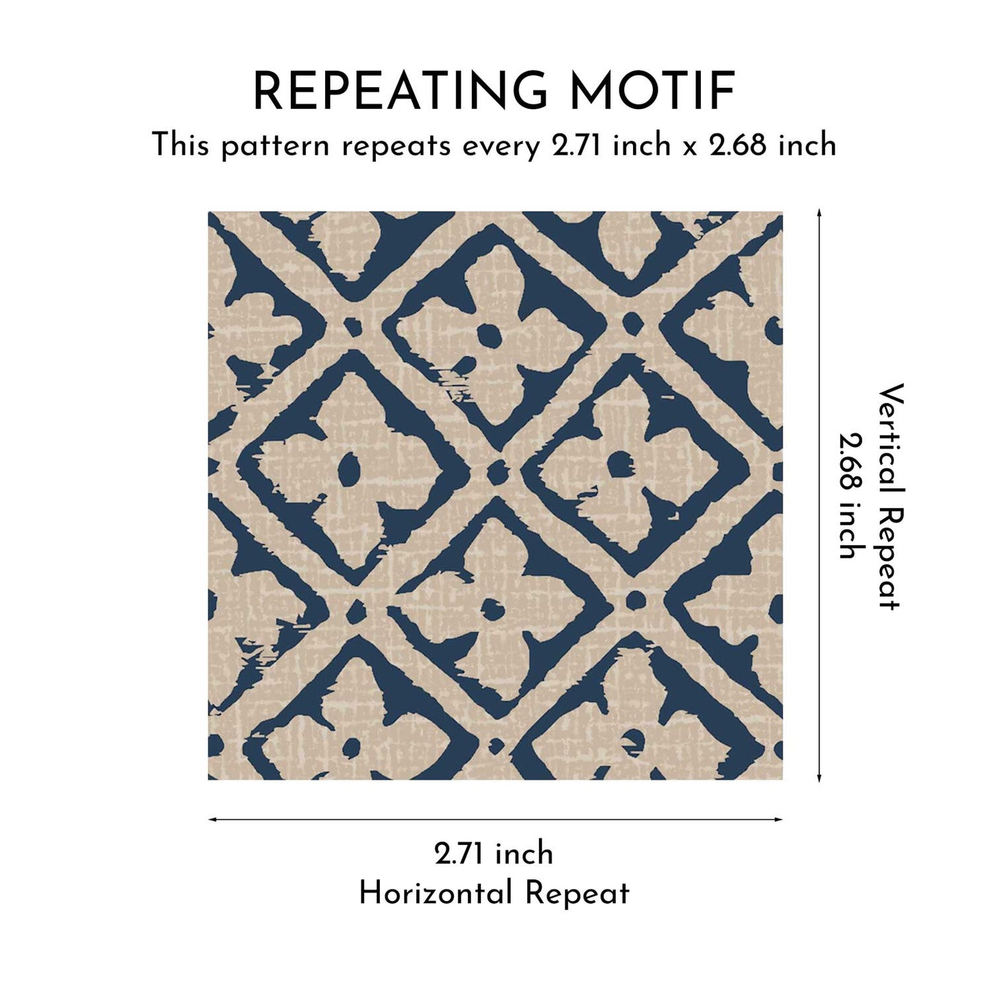 Jharokha Lattice Wallpaper - Indigo Stone