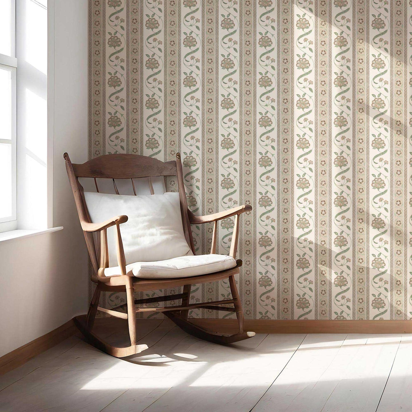 Phool Patti Wallpaper - Sandal Beige