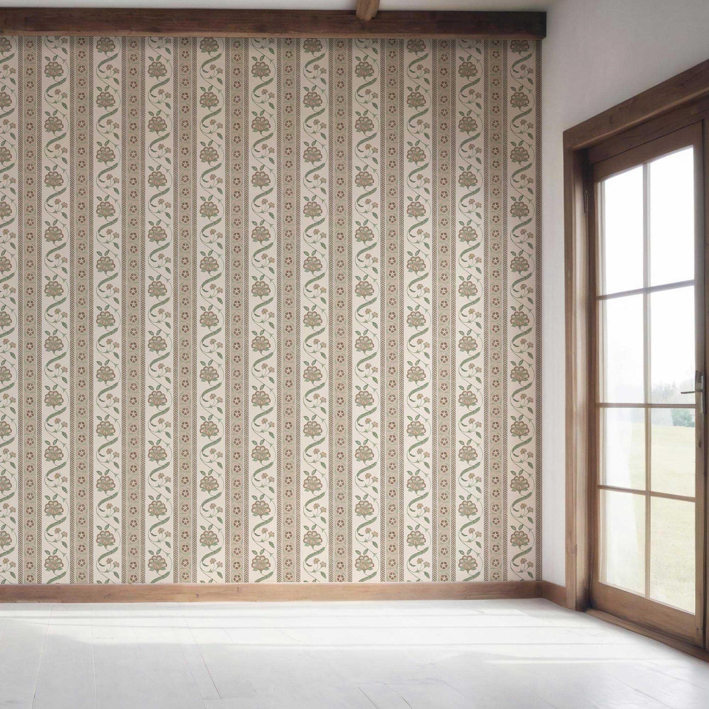 Phool Patti Wallpaper - Sandal Beige