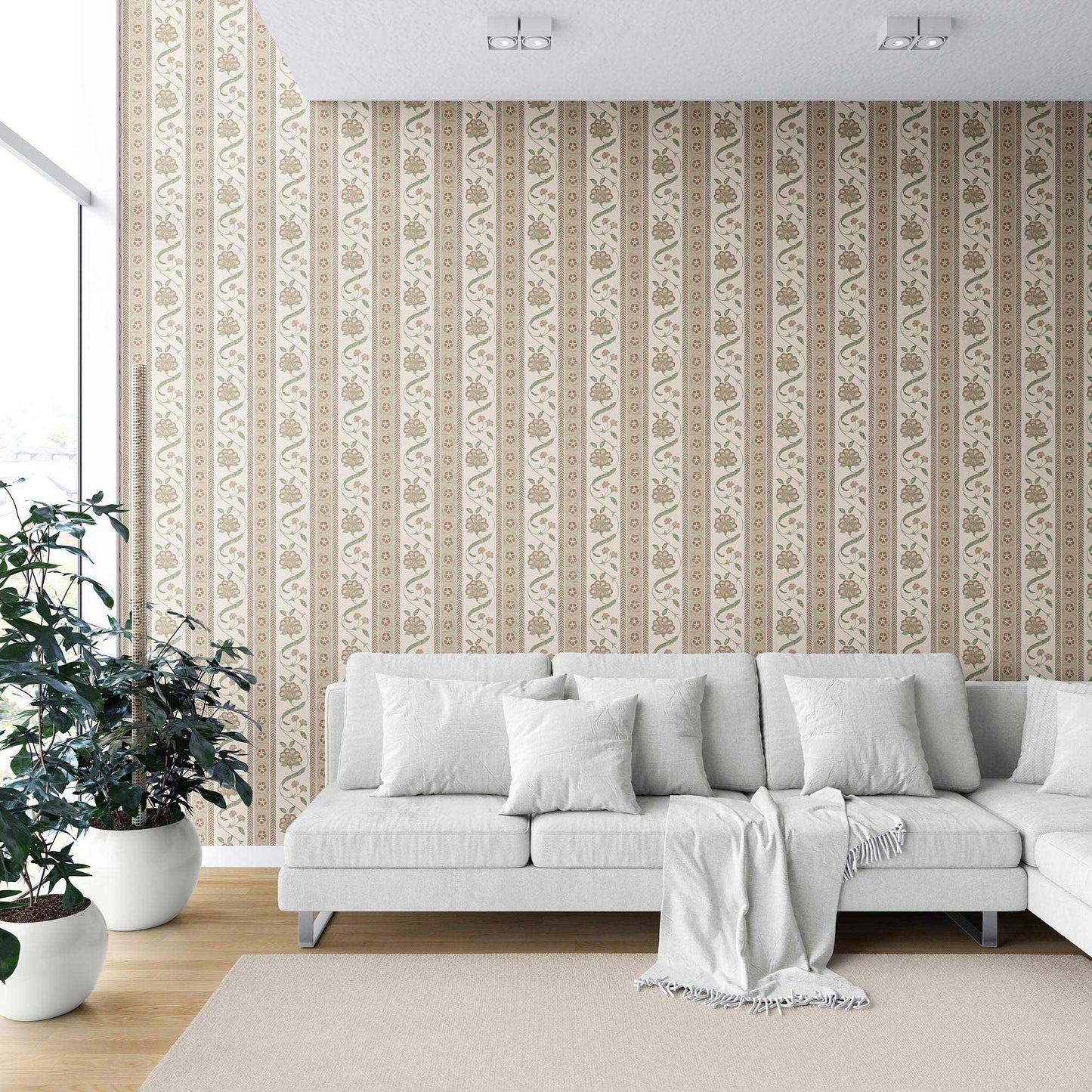 Phool Patti Wallpaper - Sandal Beige