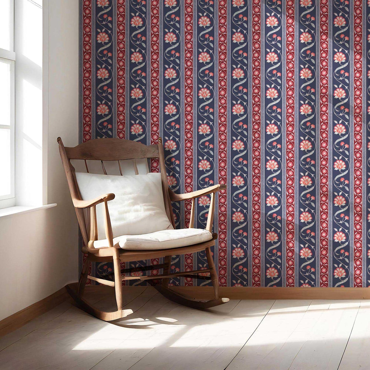 Phool Patti Wallpaper - Midnight Blue