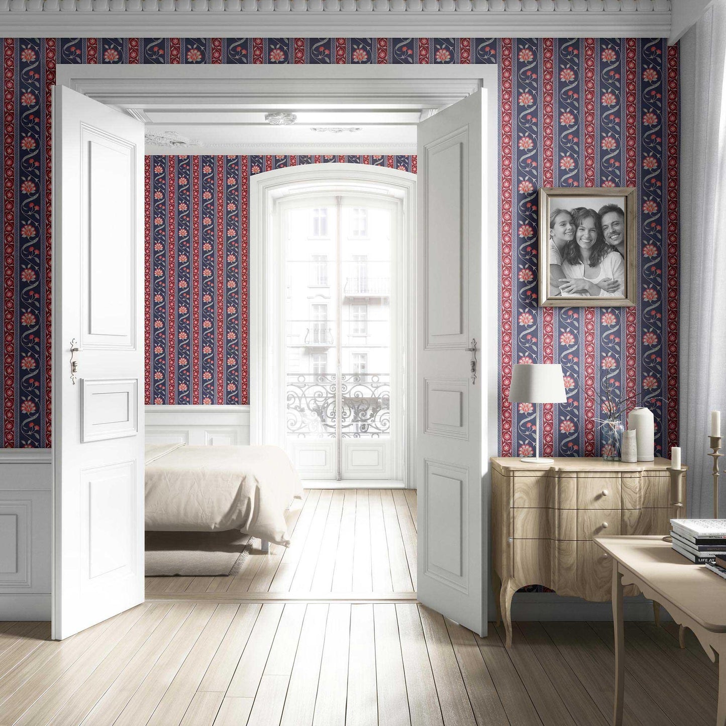 Phool Patti Wallpaper - Midnight Blue