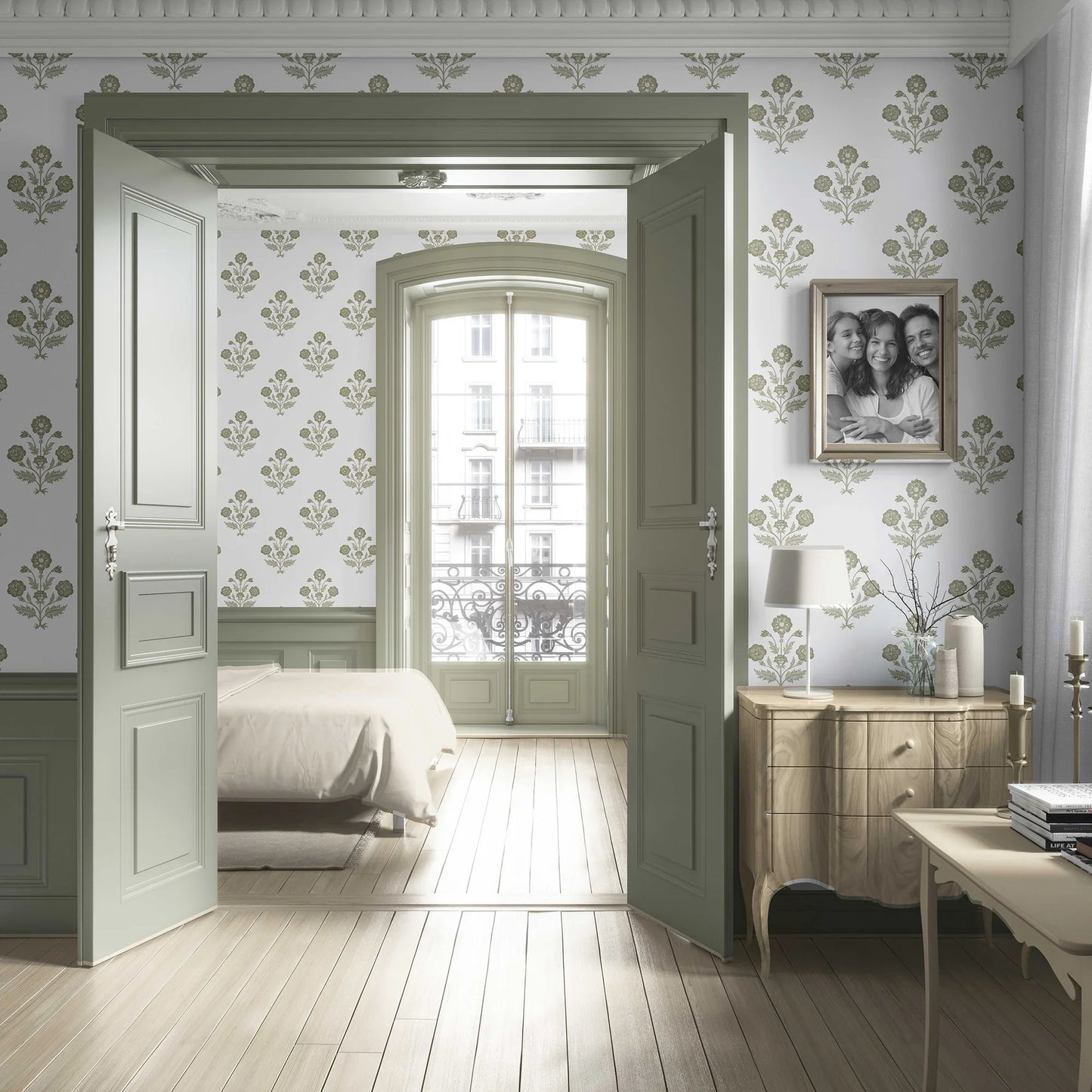 Amber Courtyard Wallpaper - Olive Grove